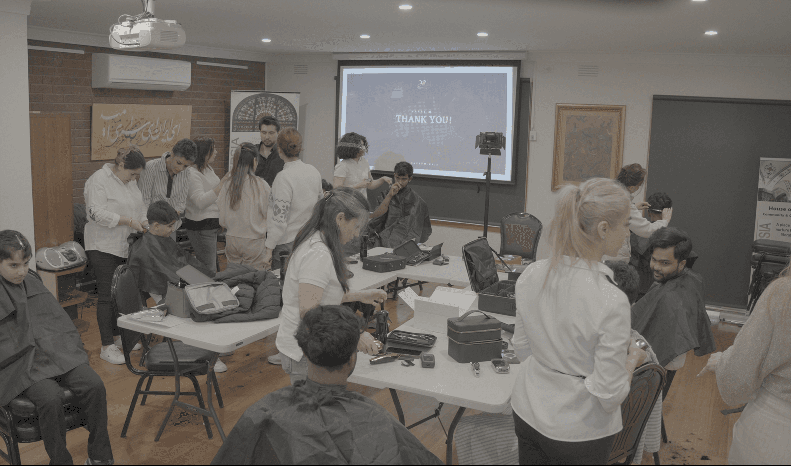 Barbering technique close-up